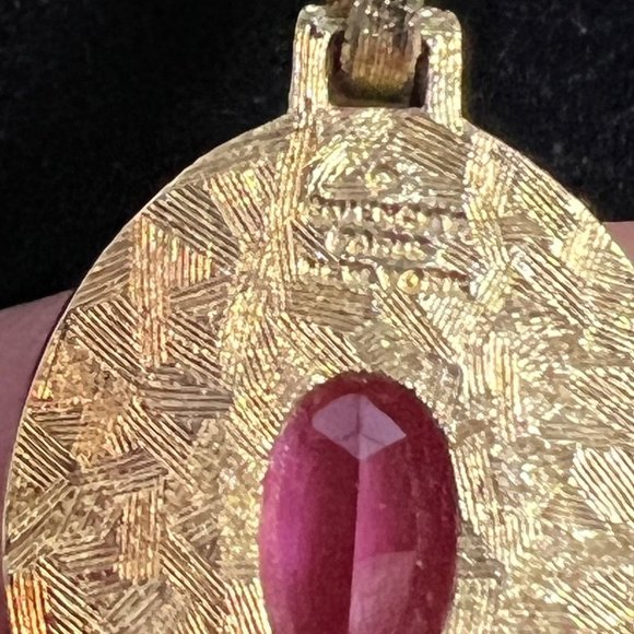 VTG Givenchy Style Gold Tone Faux Pearl 6 Strand Necklace W/Pink Pendant (2705) - Picture 7 of 10